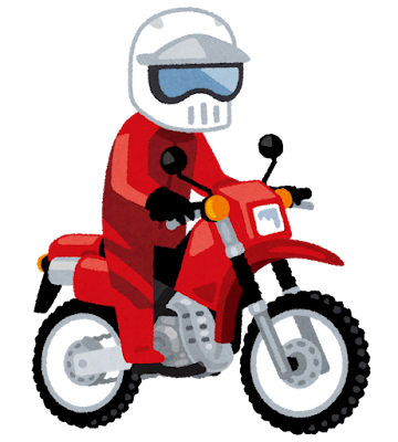 バイクに乗っている人のイラスト